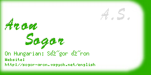 aron sogor business card